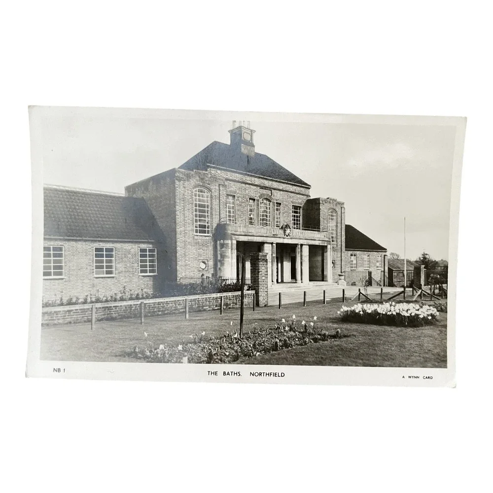 Vtg Postcard The Baths Northfield Birmingham UK Wynn Series Real Photo RPPC